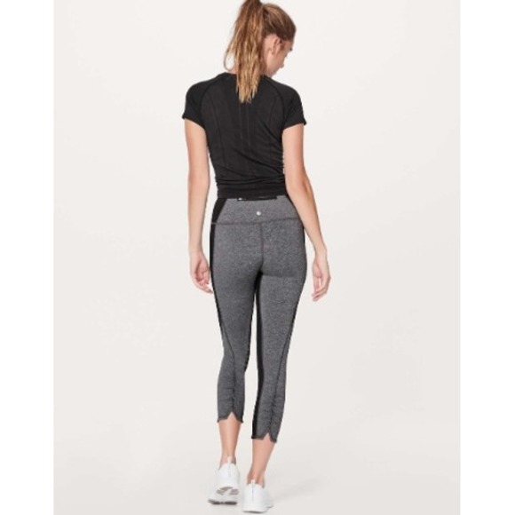 lululemon athletica Pants - Lululemon | On Your Mark Crop 23" Heathered Black Ruched Ankles | Women's 4